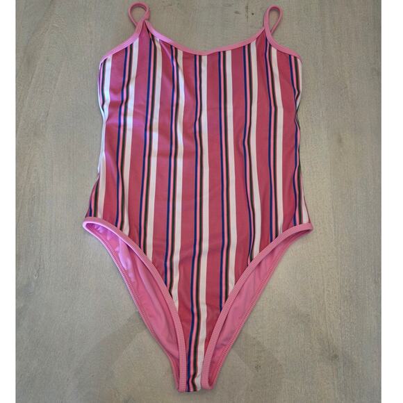 NWT Beach Riot Women's One Piece Swimwear Pink Stripe SZ XL - Picture 3 of 8